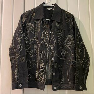 Laura Ashley bling Jean jacket-petite medium NWOT